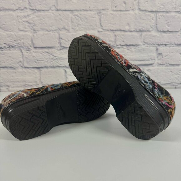 Dansko Scribble Yarn Felt Clogs Artsy Multicolor Slip On Chunky US Size 7.5 - Picture 6 of 8